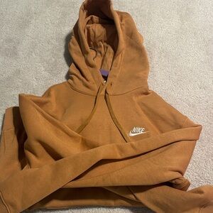Nike Hoodie - Rust Brown with White Swoosh